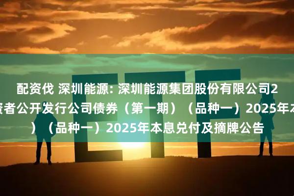 配资伐 深圳能源: 深圳能源集团股份有限公司2022年面向专业投资者公开发行公司债券（第一期）（品种一）2025年本息兑付及摘牌公告